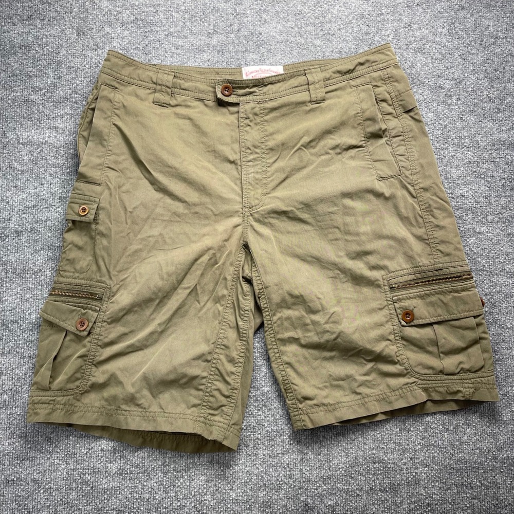 Filson Mens Cargo Shorts Olive Green Cotton Nylon Utility Outdoor Size 36